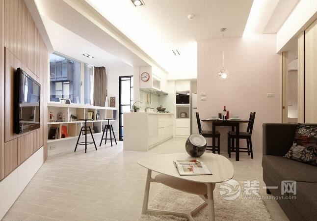 开放式厨房设计效果图 上海装修网白色调装修案例欣赏