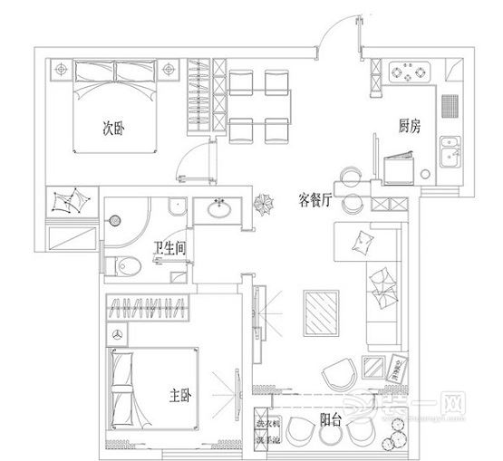 两居室北欧风格装修图