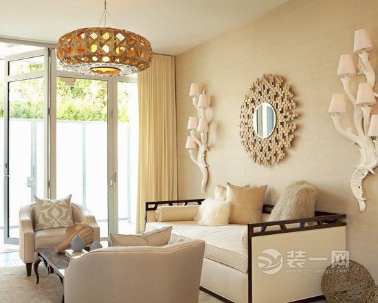 室内装修设计 含蓄内敛优雅 米白色暖意六安客厅装修