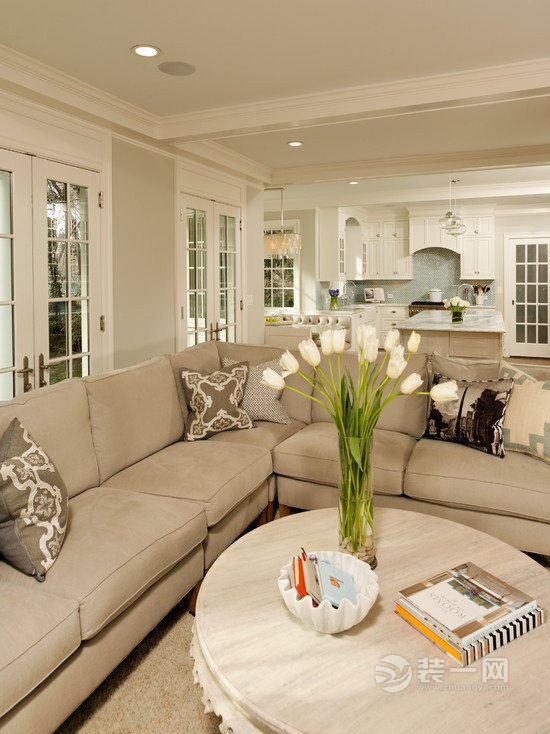 室内装修设计 含蓄内敛优雅 米白色暖意六安客厅装修