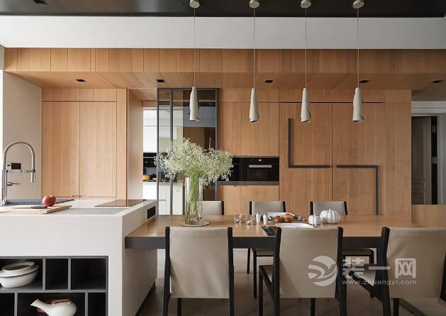 开放式厨房装修效果图 上海装修网高端质感简约家居设计