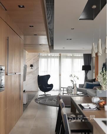 开放式厨房装修效果图 上海装修网高端质感简约家居设计