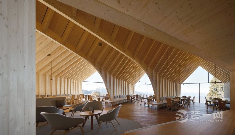 意大利山顶木屋餐厅内部装修设计效果图
