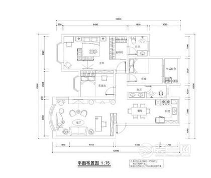 宁糖业销售有限公司110平米三居室 半包13万现代简约风