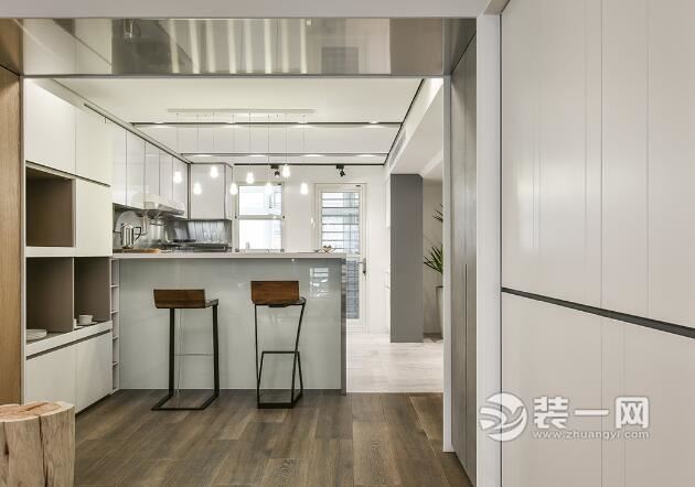开放式厨房装修风格 上海装修网超强现代简约样板房