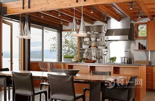 现代时尚感剧增 不锈钢元素六安厨房装修设计