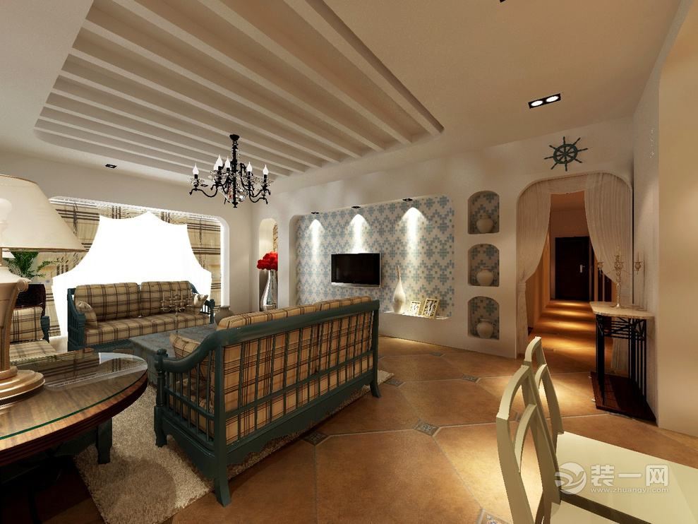 地中海风格客厅装修设计效果图