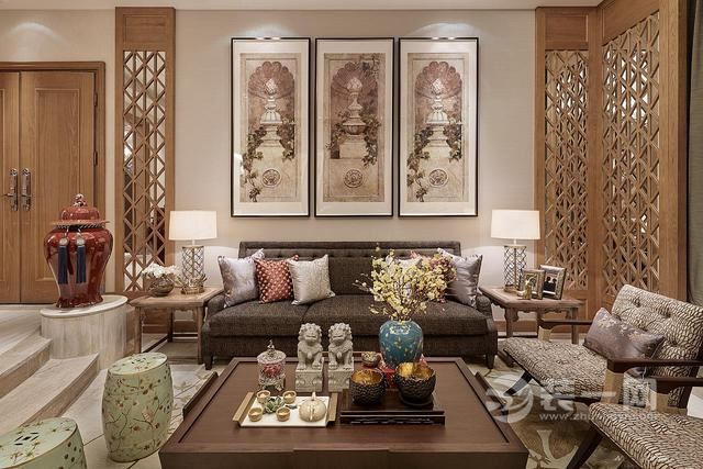 中国风装修效果图 佛山装饰网分享中式客厅装修效果图