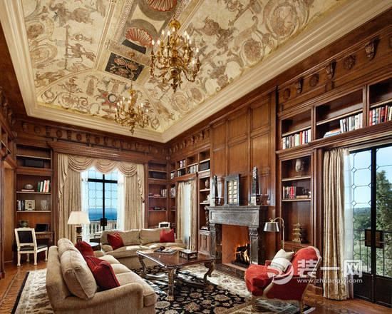 8款欧式古典风格红木书房装修设计效果图
