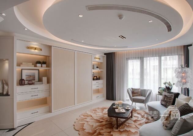 新古典风格设计说明 重庆中央府邸三居室户型装修图