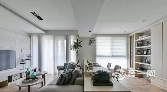 100平现代简约三居室装修效果图