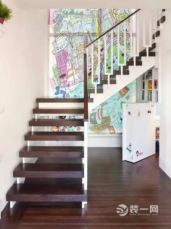 9款楼梯贴壁纸装修设计效果图