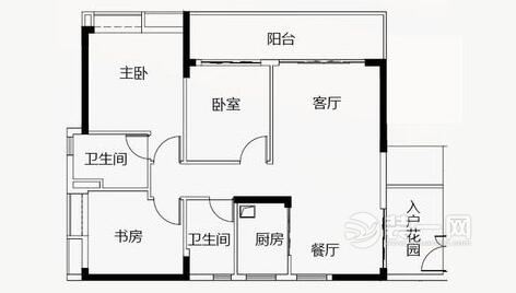 118平米三室两厅装修效果图 广州越秀滨海悦城装修案例