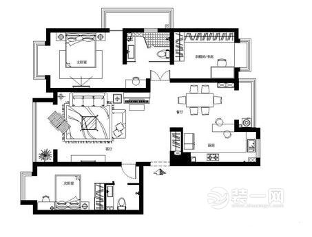 广州装修网125平米装修样板房设计图