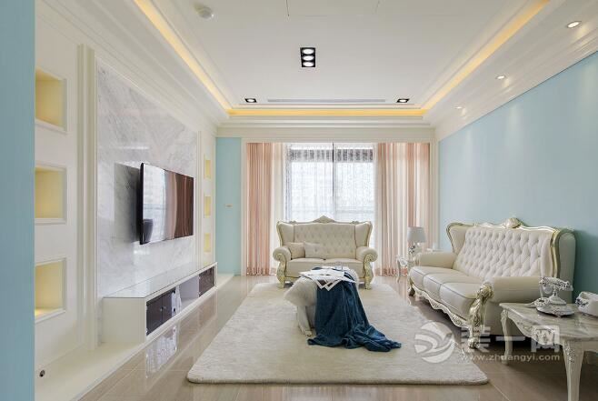 纯粹新古典风格 上海颐景园90平米三室两厅装修效果图