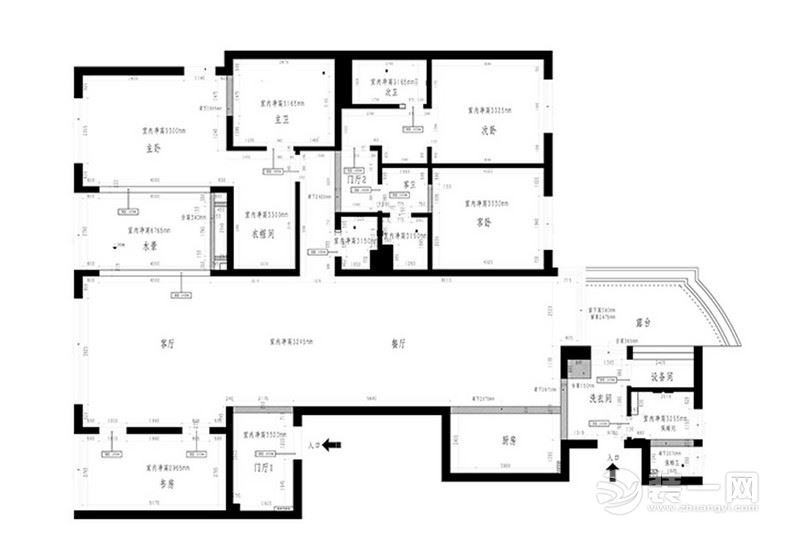 261平米新古典风格别墅平面设计户型图