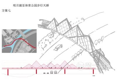 明月湖-体育公园将架步行天桥