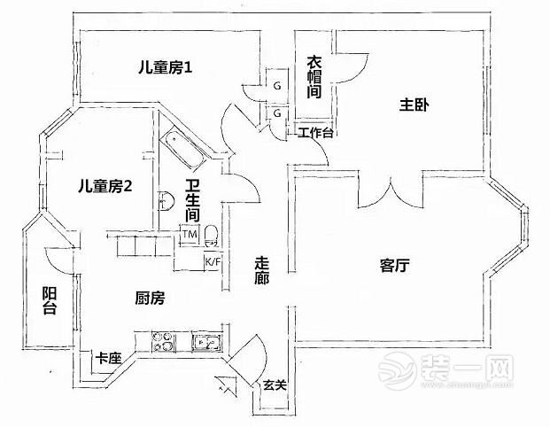 深圳装修公司分享不规则户型三房北欧风格装修设计案例