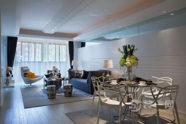 120平二室一厅后现代风格客厅餐厅装修效果图
