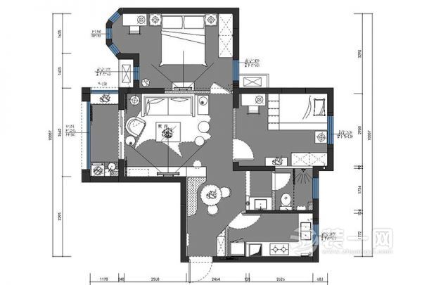 90平米两室两厅简约风格装修设计效果