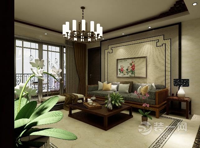 现代中式风格客厅装修设计效果图
