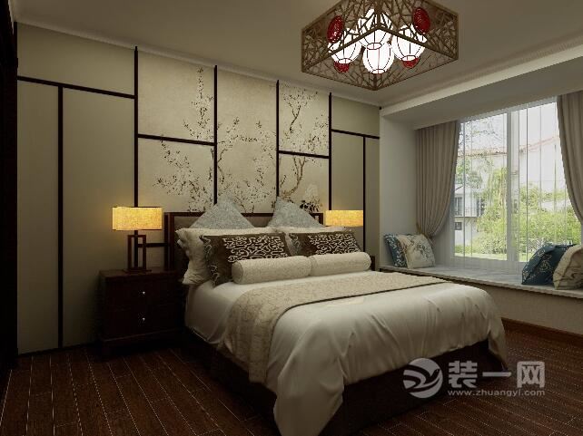 现代中式风格卧室装修设计效果图
