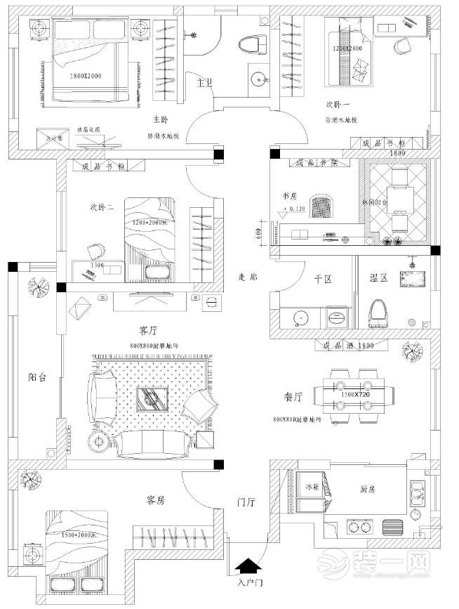 天倫莊園裝修案例平面圖設計