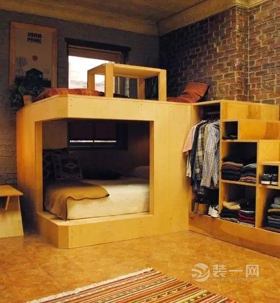 床和衣柜一体设计