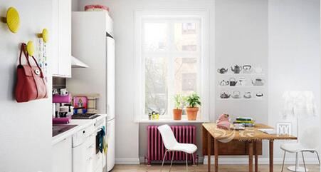 清爽白色橱柜 六安装饰设计打造北欧风厨房