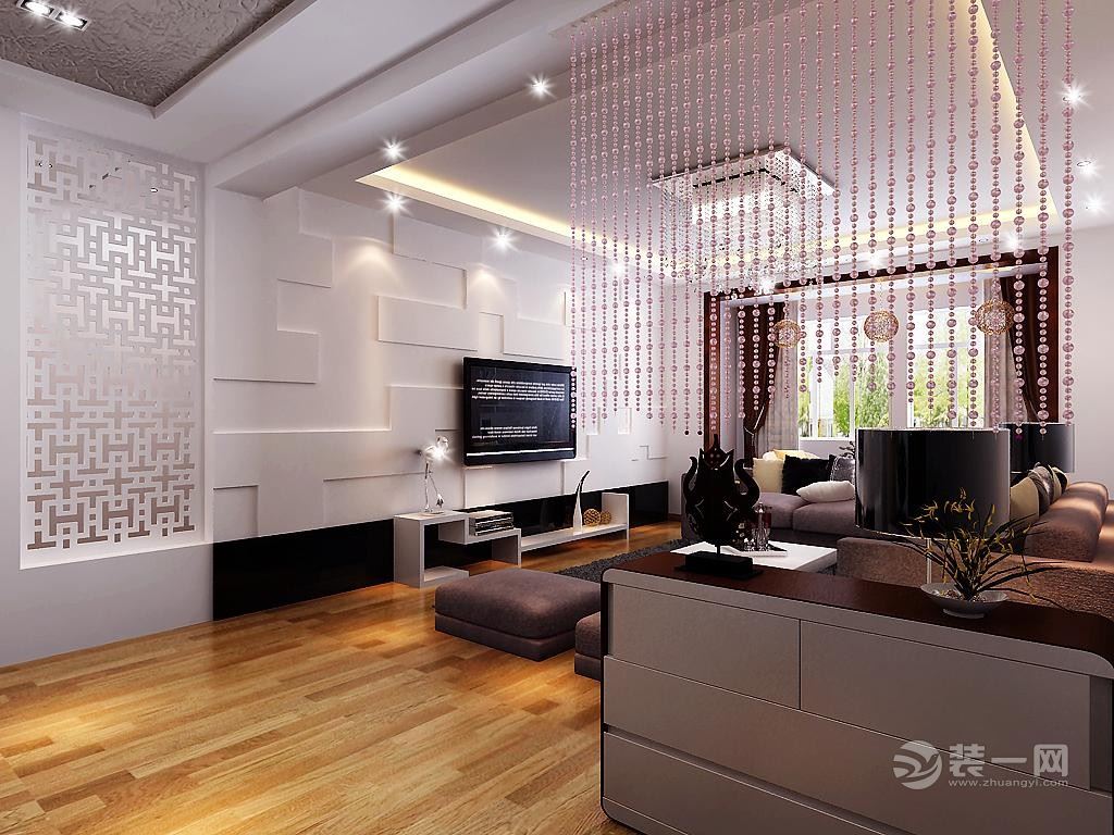 绵阳海润广场三居室混搭风格120平米装修案例效果图