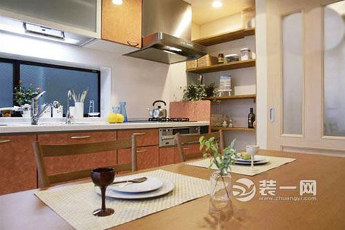 日式风格开放厨房装修设计效果图