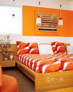 橙色卧室效果图