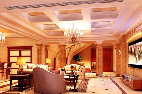 演绎优雅空间魅力 六安家装欧式别墅客厅设计