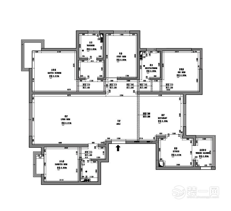 192平米欧式风格四居室平面设计户型图