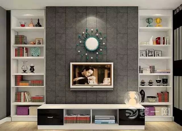 欧式客厅凹式电视柜装修设计效果图