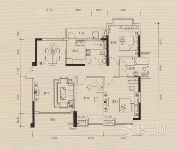 广州生活家装饰公司案例 120平米装修效果图