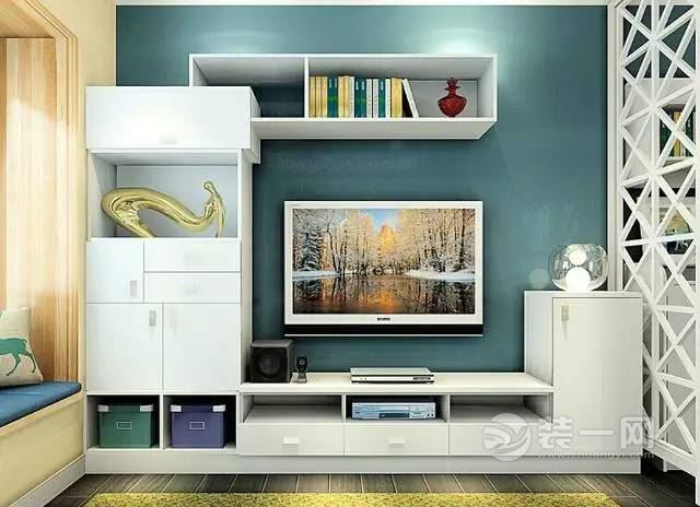 一体式电视柜储物柜装修设计效果图