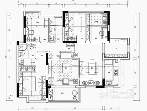 深圳装修公司混搭风格装修图片 深圳装饰公司三室两厅装修效果图