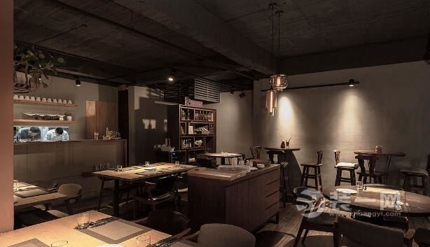 工业风格小面积餐厅装修效果图 适合拍照的网红店设计