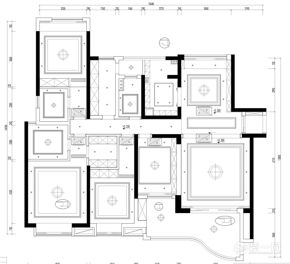 佛山装饰网千灯湖一号新中式装修风格效果图