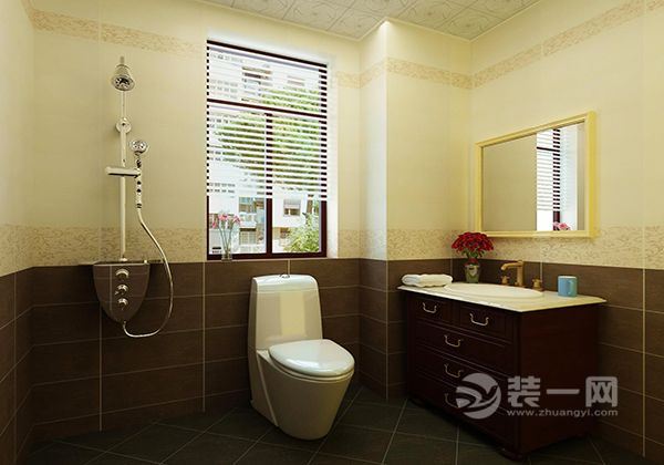 简约中式浴室装修设计效果图