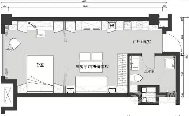 37平米单身公寓装修效果图