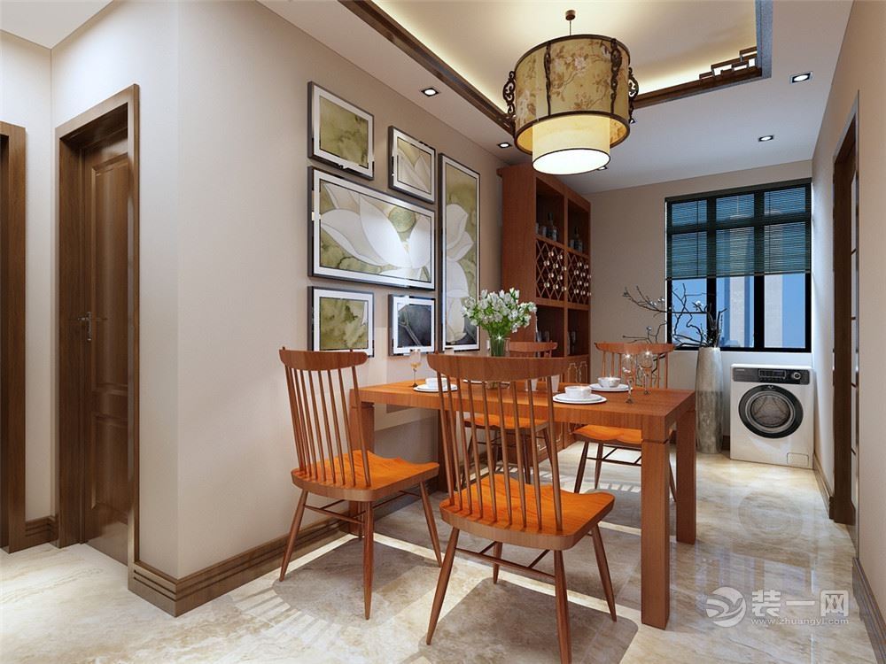 天津金隅悦城91平米两居室新中式风格装修案例效果图