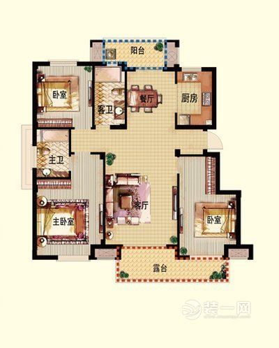 佛山装修网荐3室2厅2卫装修效果图 106平米新中式风格装修效果图