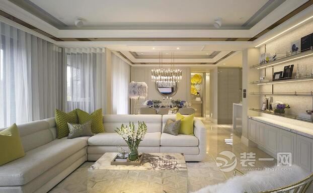 美式新古典风格别墅装修设计 营造白色调高端优雅氛围