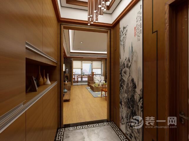 中式风格四居室玄关装修设计效果图