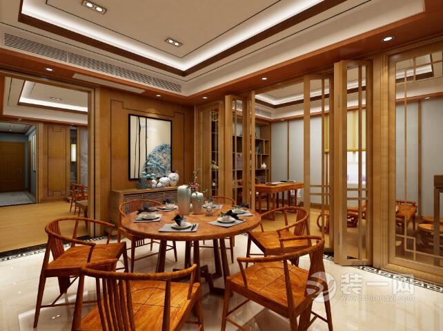 中式风格四居室餐厅装修设计效果图