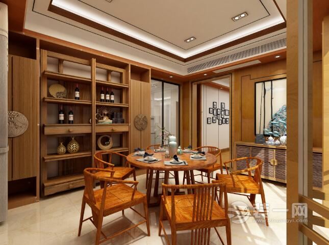 中式风格四居室餐厅装修设计效果图