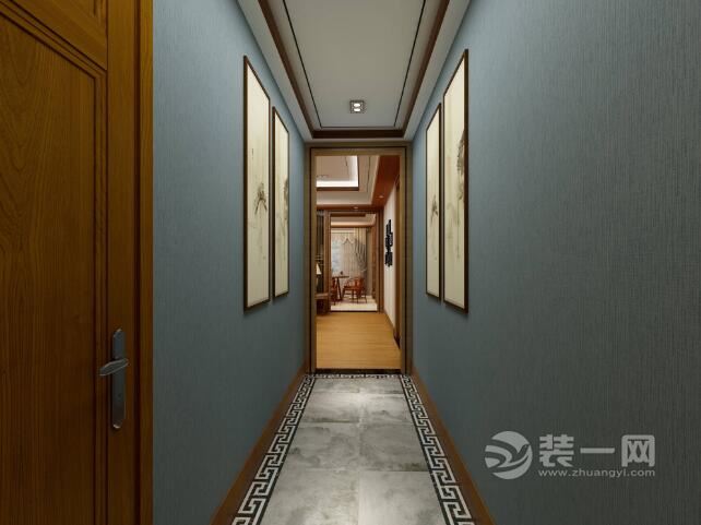 中式风格四居室走廊装修设计效果图