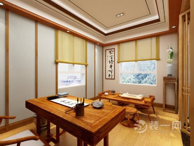 中式风格四居室书房装修设计效果图